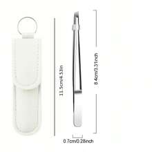 High-Quality Stainless Steel Eyebrow Clippers, Hair Removal Pliers, Specially Designed Removing Hair, Angled Eyebrow Clippers, Hair Removal Clips, Beard Clips, Care Tools - 1個鑷子+1個皮套 - 查看 3