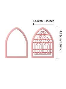 2个/10个哥特式窗户形状粘土切割器，用于制作聚合物粘土首饰框架的粘土切割器，教堂窗户聚合物粘土切割器，粘土耳环切割器 - 粉色 - 查看 13