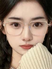 1 Pair Fashionable Ombre Ocean Eyeglasses, Suitable For Outdoor Activities, Transparent Eyewear Accessory, Valentine's Day Gift - Multicolor - View 8