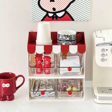 1个咖啡收纳盒，多功能桌面办公茶包整理架，零食收纳盒
