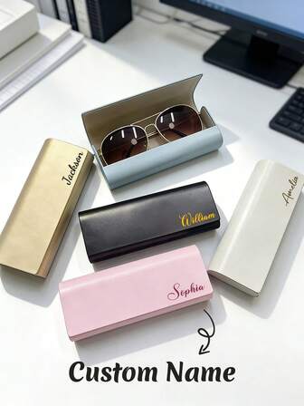 Estuche de gafas de cuero genuino personalizado, estuche de gafas suave personalizado, regalo de dama de honor, recuerdo de boda, regalo de aniversario, regalo del Día de la Madre, regalo para ella