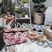 Bolsa De Almuerzo Aislada Plegable con Gran Capacidad 30L Canasta para Picnic PortáTil con Asas Y Material Oxford Impermeable - Coloresvariados - Ver 3