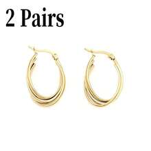 Minimalist Hoop Earrings - Yellow Gold - View 9