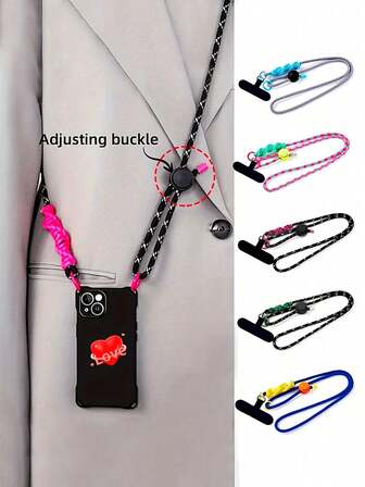 2026 Festival de Primavera, Día de San Valentín, Año del Caballo Vitalidad Combinación de colores de dopamina Adecuado para colgante de teléfono móvil, correa cruzada ajustable para el hombro, cadena colgante para el cuello, estuche versátil de moda para exteriores, universal para hombres y mujeres, novias, versión para parejas, pequeño y , adecuado para cumpleaños de madres, familia y amigos, accesorios colgantes para teléfono móvil