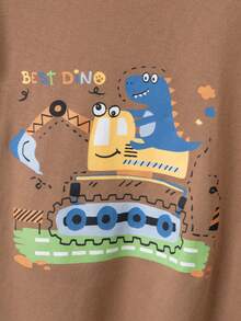 6件套男童卡通恐龙游戏手柄印花长袖睡衣套装，轻薄家居服，春夏秋季款 - 彩色 - 查看 6