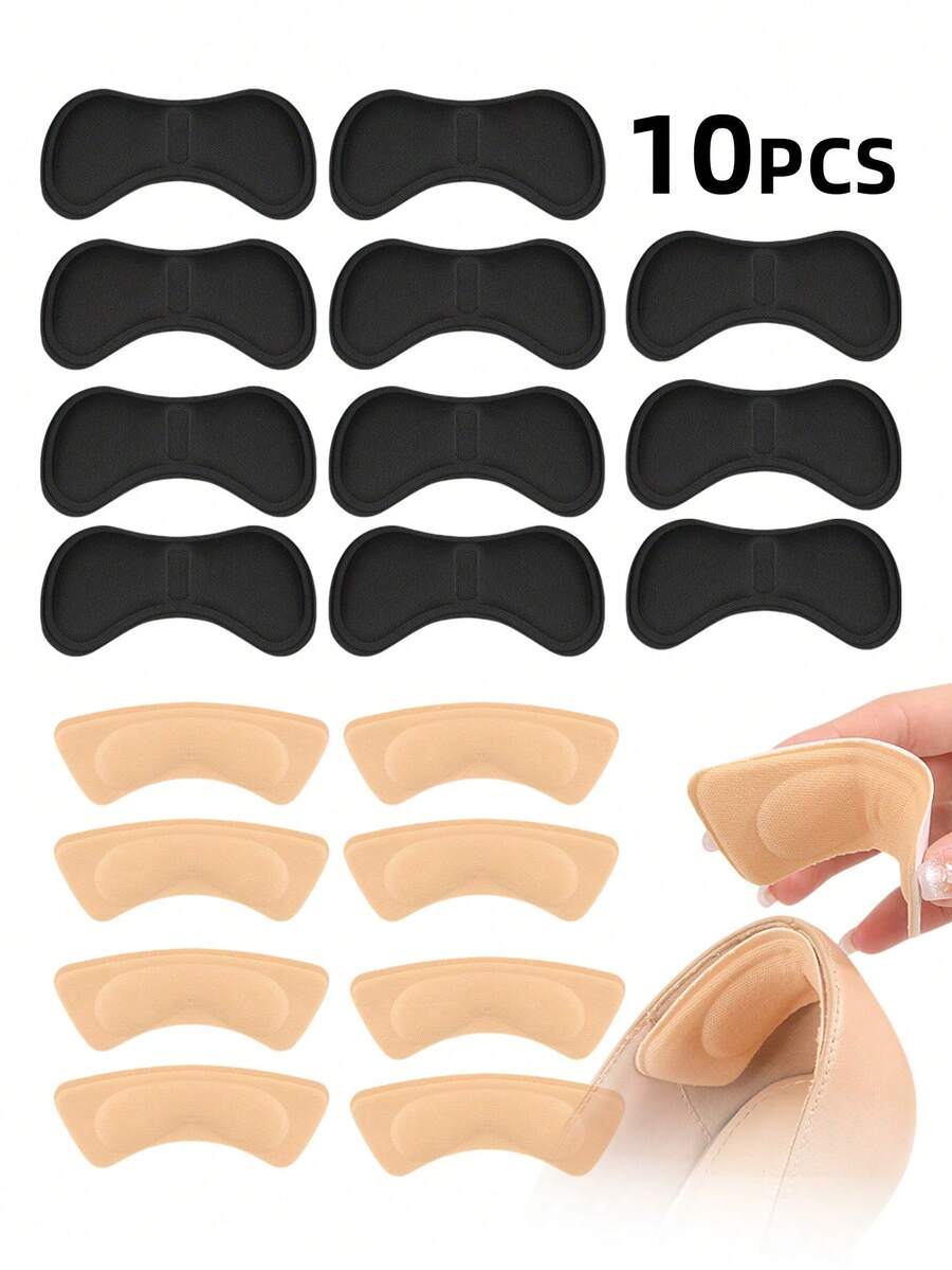 10片装女士4D防摩擦鞋跟垫，柔软舒适，可调节半码，适用于高跟鞋、运动鞋、休闲鞋，送朋友的好礼物 - 彩色 - 查看 1