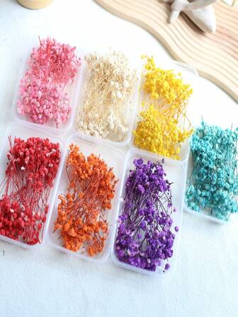 100 st naturligt konserverade blomhuvuden med babyandning - eleganta, fräscha babyandning, lämpliga för hem, kontor, bröllop, jul- och halloweenfester, hantverk - underhållsfria, lämpliga för 14 år och uppåt