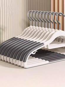 10 chiếc móc treo quần áo chịu lực, chống trượt, dùng để sắp xếp tủ quần áo tại nhà, móc treo áo khoác có tay cầm bằng nhung, móc treo quần áo tiết kiệm không gian cho phòng ngủ, phòng giặt và tủ quần áo. - Nhiều màu - Xem 9