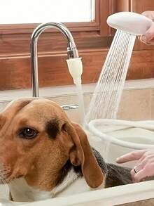 1 Set Multi-Function Faucet Shower Head - Adjustable Nozzle, Suitable For Pets, Cats And Human Hair Washing - Plug And Play, Easy Installation, Durable