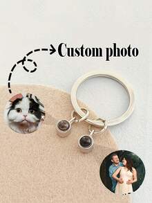 1 pieza Llavero personalizado con proyección de 1-3 fotos, llavero personalizado con múltiples fotos, llavero con foto familiar, llavero con proyección de foto para mujer, llavero personalizable simple con foto, llavero personalizado familiar, regalo personalizado de llavero para familiares - Multicolor - Ver 9