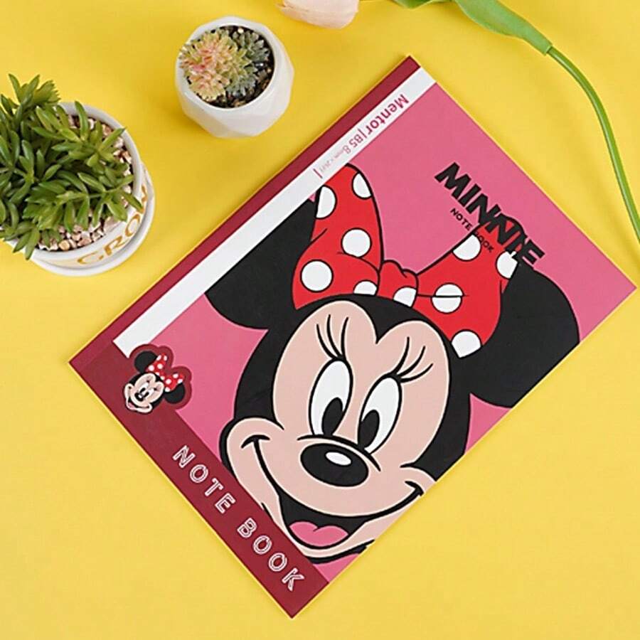 Disney B5 Lined Notebook, Premium Beige Eye-Friendly Journal, Soft Cover Sketchbook - Pink - View 1