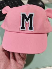 1pc Infant Cute 26 Letter Baseball Cap, Toddler Adorable Ear Design Letter Style Girl's Korean Fashion Sun Hat, 1-3 Years Old - Pink - View 10