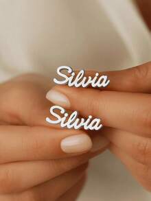 1 Đôi bông tai khắc tên chữ cái đầu từ A-Z theo yêu cầu dành cho nữ, chất liệu thép không gỉ, mạ vàng, trang sức cá nhân hóa, quà tặng đám cưới, quà tặng dự tiệc. - Nhiều màu 2 - Xem 12