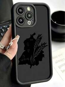 1pc Creative Cool Black Leaf Map Pattern High Toughness TPU Material Phone Case, Suitable As Holiday Gift Compatible With IPhone XS/XS Max/XR/11 12 13 14 15 16 Pro/Pro Max/14 15 16 Plus/17 And Other Models - Black - View 1