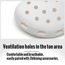 Crocs 男女通用经典木屐凉鞋，舒适休闲一脚蹬鞋，适合日常、户外、旅行，轻便拖鞋 - 10001-100 - 白色 - 查看 4