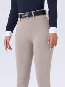 ROYALS MATTINI Quần cưỡi ngựa nữ có đệm silicon toàn bộ phần mông và túi, màu đen, nhanh khô, ôm sát, thích hợp cho nữ mùa xuân. - Màu be - Xem 5