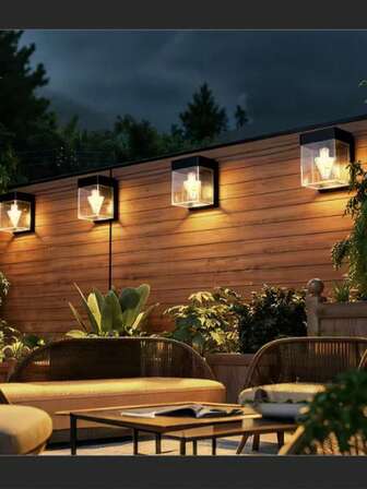 SunFence trådlös solcellslampa – Trådlös utomhusstaket/hänglampa för nätstaket