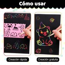 100 Hojas 16K Scratch Multicolor Paper 26x18cm Juego de Papel de Rascar Arte Arcoíris con Bolígrafo y Plantilla de Dibujo Scratching Rainbow Art Crafts Dibujos de Graffiti Scratch Boards 16K 100PCS - 16K100 - Ver 6