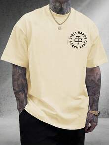 Men's Graphic T-Shirt Dirty Hands Clean ❤️Money Daily Wear 100% Cotton Unisex Gift Idea For Him Her  Streetwear Fashion Top - 杏色 - 查看 3