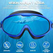Gafas de Natación para Adultos2 Pcs Kit de Natación Equipo de Natación Incluye Swim Goggles Gorro de Natación Auriculares y Clips para la Nariz Protección UV Anteojos de Natación para Adultos y Niños - como en la foto - Ver 3