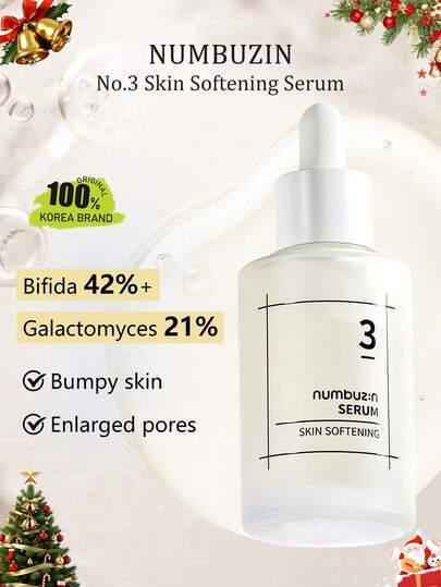 numbuzin 3号肌肤柔嫩精华液，精华质地，柔滑细腻，轻盈易吸收，柔嫩肌肤，保湿修复，适合所有肤质，韩妆，韩国彩妆，50毫升/1.69液体盎司。