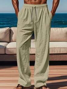 Mercer Haus Men's Outdoor Sports Breathable Quick-Dry Straight-Leg Casual Loose Pants - Khaki - View 5