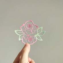 1Pc Roses Design Series Cutting Die, Embossing Die Cut, Suitable For Holiday Decoration, Scrapbook Paper Crafts, Handmade Greeting Card Making DIY, Elegant Scrapbooking, Wedding, Birthday, Valentine's Day Cards, Suitable For Handmade DIY Scrapbooks, Invitations, And Gifts. - Silver - View 8