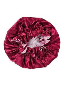 Mũ ngủ satin cỡ lớn, màu tím, hai lớp, thích hợp sử dụng hàng ngày và làm quà tặng ngày lễ, rất tuyệt vời cho quà Giáng sinh. - Màu tím - Xem 11