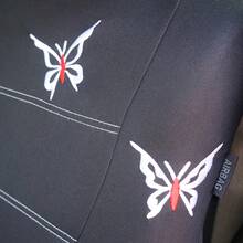 9pcs Fabric Car Seat Covers, Made Of Polyester, Hot-Pressed Butterfly Embroidery, Universal Car Seat Protector, Decorative Car Accessories, Compatible With Airbags, Full Set For Women - White Butterfly Embroidery - View 7