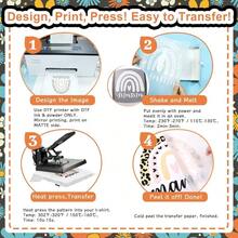 TECKWRAP - Película de transferencia DTF - 100 hojas A4 de 8.3 x 11.7 pulgadas papel de transferencia de calor mate PET DTF para impresión directa a película en camisetas trabajo textil con - Blanco - Ver 5