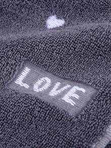 1pc/2pcs/4pcs Red Heart Embroidered Couple Towels, Small Bath Towels, Valentine's Day Gift, Soft And Absorbent, No Shedding, Face And Bath Towel Dual Use, Personalized Adult Towel Set, Suitable For Home, Pool And Daily Use - Gray - View 10