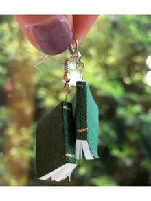 A Pair Of School-Year Opening Season Three-Dimensional Book-Shaped Pendant Earrings, Stylish, Fashionable And Novel. Creative Earrings Suitable For Both Men And Women For Daily Wear. - Multicolor - View 4