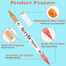 168 Colors Acrylic Paint Pens Marker, 84Pcs, Dual Tips Dual Color Acrylic Paint Pen Markers With Brush Tip, Premium Paint Markers For Rock Painting,Wood,Fabric,Glass,Canvas,Stone,DIY - Sets - View 4