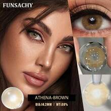 FUNSACHY Series Blue Color Soft Contact Lenses, Annual Disposable - ATHENA-bROWN - View 3
