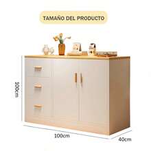 Gabinete Aparador Bufetera 3 Cajones De Madera - Apto Para Cocina, Sala Y Recámara - Blanco - Ver 2
