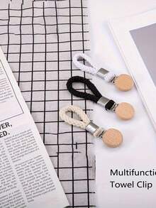 2 piezas Pinzas para toallas de acero inoxidable, ganchos colgantes de baño multifunción con cuerda, adecuados para toallas y toallas de mano, accesorios de almacenamiento de baño para el hogar, sin necesidad de electricidad - Multicolor - Ver 9