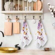 1件/2件/4件装星月灯笼图案斋月超柔软微纤维厨房巾，43*66厘米季节性厨房餐桌装饰抹布，斋月厨房装饰，斋月家居装饰 - 彩色 - 查看 3