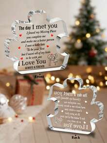 Romantic Acrylic Puzzle, "I Love You, I Will Love You Forever" Puzzle Plaque - Desktop Decor, Perfect For Valentine's Day, Anniversary Or Birthday Gift. Suitable For Gifting To Her, Him, Boyfriend, Girlfriend, Husband, Wife, Newlyweds, Groomsmen, Bridesmaids, Birthday Presents, For Him/Her.