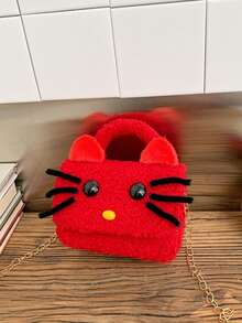 1pc Stylish Princess Sweet Style Red Mini Handbag, With Zipper Closure, Perfect For Storing Coins, Tissues, And Other Small Items. Available In Multiple Styles, Suitable For Teen Girls, And Ideal For Travel, Shopping It's Also An Ideal Holiday Gift For Friends. - Red - View 8