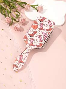 1pc Elegant Hair Brush With Cushion, Bow, Hat, And Leopard Print Design, Women Hair Accessory ,Hair Styling Kit ,Hair Tool Kit