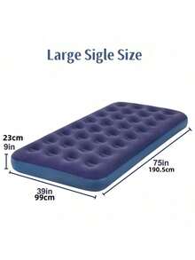 1 pieza Colchón de aire inflable azul, esterilla inflable individual de PVC de color aleatorio para uso en exteriores, azul