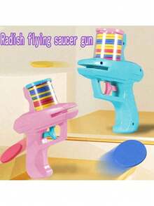 8 Colors Flying Disc Launcher, Indoor & Outdoor Toys For Kids, Parent-Child Interactive Gifts, For Boys & Girls, Children's Toy Guns, Educational Games, Travel Toys, Beach Toys, Funny Outdoor Games, Halloween & Christmas Gifts, Goodie Bag Stuffers - Multicolor - View 5