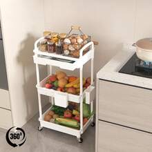 Storage Island & Carts - White - View 6
