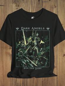 Dark Angels T-Shirt, Warhammer40k, Unisex S-3XL: 100% Cotton Battle-  Logo Tee With Iconic Chest Markings, Themed Costume Apparel For Gaming Fans, 40K Collectible Outfit For All-Season Wear - màu đen - Xem 1
