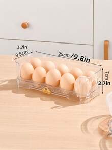 1pc Kitchen Refrigerator Egg Storage Rack, Stackable Design To Save Fridge & Kitchen Space, Made Of Transparent PET Material, Suitable For Daily Use - Clear - View 12