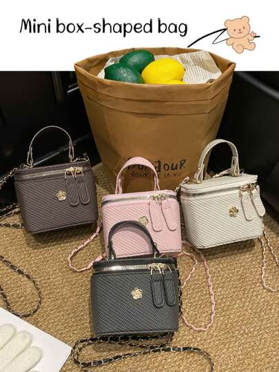 1pc Fashionable And Korean-Style Versatile Mini Handbag With Zipper Closure, Perfect For Storing Keys, Tissues, And Other Small Items. Available In Multiple Colors, It's Suitable For Teen Girls And Ideal For Travel, Shopping, It Also Makes A Perfect Holiday Gift For Friends.