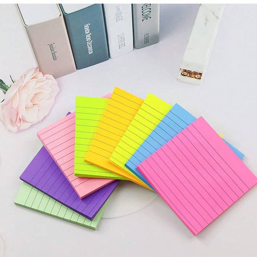 100/50/25/1 Sổ tay Giấy ghi chú nhiều màu có dòng kẻ, siêu dính, (25 tờ/sổ tay) Văn phòng phẩm, Đồ dùng học tập, Giấy ghi chú, Đồ dùng học Kinh Thánh, Văn phòng phẩm, Phụ kiện Kinh Thánh, Đồ dùng cho y tá và giáo viên, Đồ dùng học tập, Đồ dùng cho người yêu sách, Phụ kiện sách - Nhiều màu - Xem 1