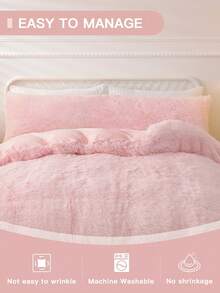 1pc Fluffy Plush Solid Color Throw Pillow Cover, Soft & Comfortable Pillow Protector, 100% Polyester, Suitable For Bedroom, Dorm, Living Room, Sofa, Outdoor, Car, Travel, Available In 50*75cm, 51*91cm, 51*137cm - Baby Pink - View 6