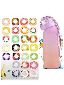 1 Botol Air Ombre dengan 1 Kapsul Pewangi Acak, 0 Gula 0 Kalori, Gelas Air untuk Aktivitas Luar Ruangan - MultiWarna - View 14