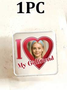 1Pc Custom Photo Coaster - Personalized "I Love My Boyfriend/Girlfriend" Heart Design, Customize With Your Photo And Text, Couple Acrylic Coasters, Valentine's Day, Birthday Gift - Multicolor 6 - View 6